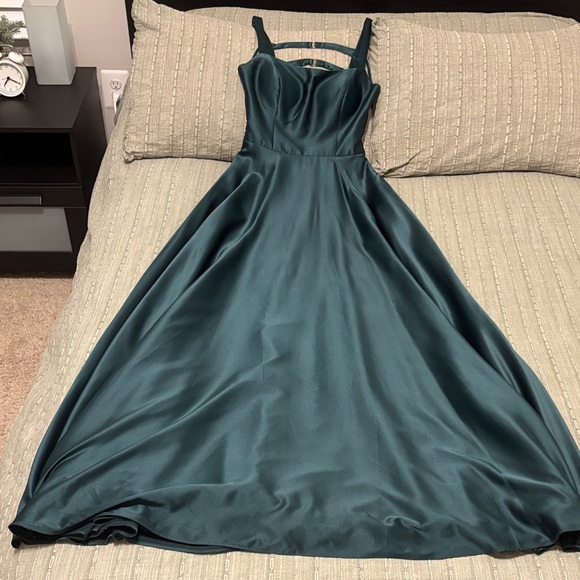 B Darlin Teal Maxi Dress - Picture 2 of 4